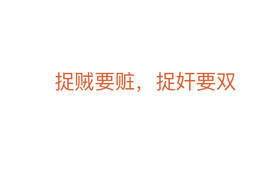 捉贼要赃,捉奸要双