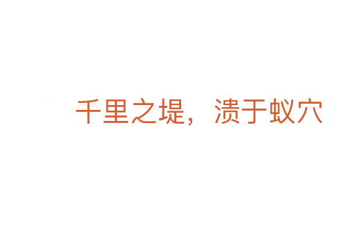 千里之堤,溃于蚁穴